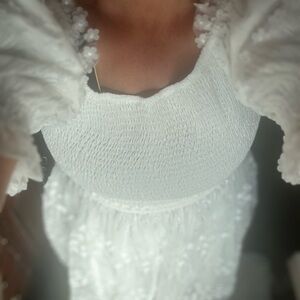 JessaKae White Floral Dress Sz XL